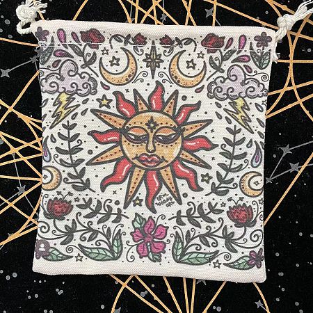 Cloth Tarot Cards Storage Drawstring Bags ZODI-PW0002-07D-1