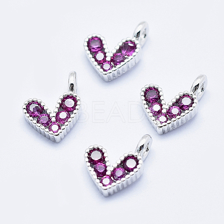 Brass Micro Pave Cubic Zirconia Charms RB-I078-66P-NR-1