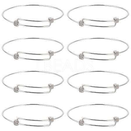 10Pcs Adjustable 304 Stainless Steel Bangles Making  MAK-BBC0001-16-1