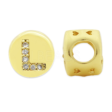Brass Micro Pave Clear Cubic Zirconia Beads KK-T030-LA843-LX3-1