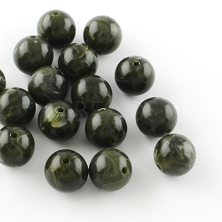 Acrylic Imitation Gemstone Beads OACR-R029-10mm-20-1