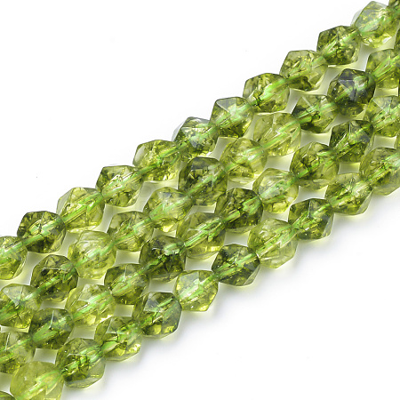 Synthetic Peridot Beads Strands X-G-S149-35-8mm-1