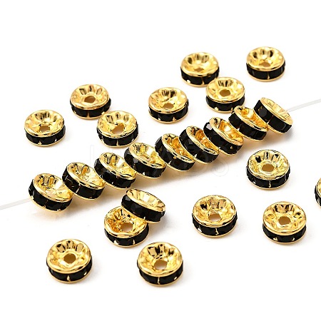 Brass Grade A Rhinestone Spacer Beads RSB038NF-04G-1