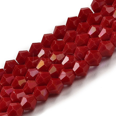 Opaque Solid Color Electroplate Glass Beads Strands EGLA-A039-P4mm-L01-1