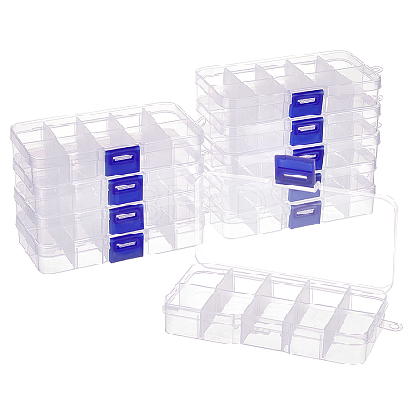 10 Grids Plastic Bead Storage Containers CON-WH0086-053A-1