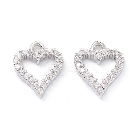 Rack Plating Brass Micro Pave Cubic Zirconia Charms ZIRC-C026-08P-1