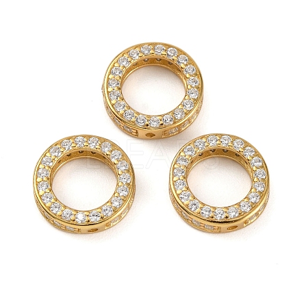 925 Sterling Silver Micro Pave Clear Cubic Zirconia Bead Frames STER-P061-01B-G-1