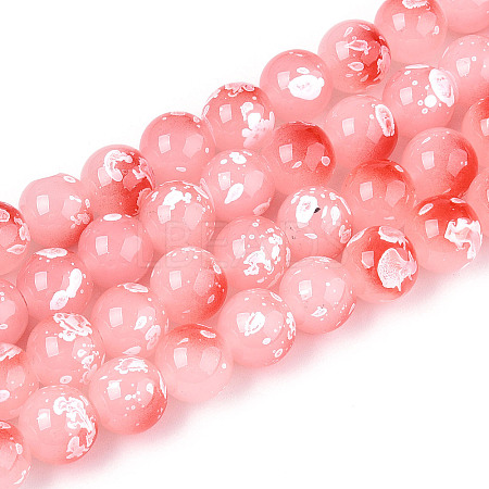 Baking Paint Glass Beads Strands DGLA-N015-10mm-03-1