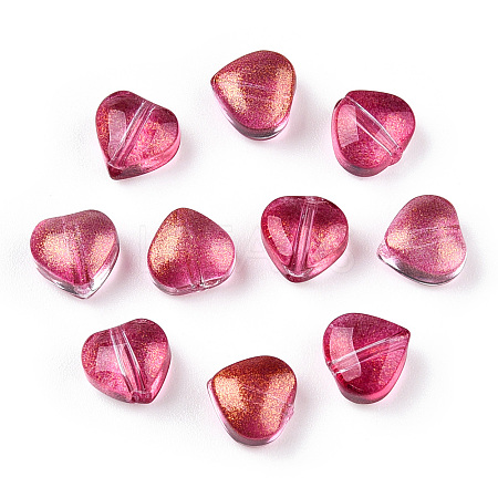Transparent Spray Painted Glass Beads GLAA-R211-02-B07-1