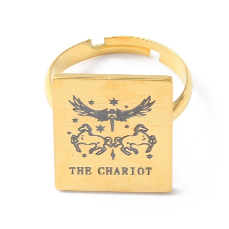 Stainless Steel Tarot Card Adjustable Ring for Women RJEW-WH0001-018G-02-1