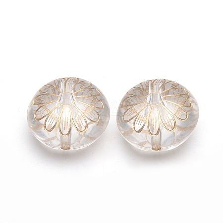 Golden Plated Acrylic Beads X-PACR-S219-12-1
