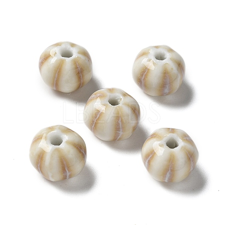 Vintage Porcelain Pumpkin Beads PORC-L080-H08-1