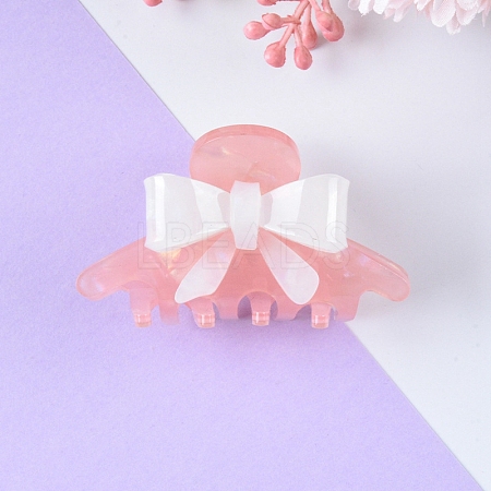 Bowknot Cellulose Acetate(Resin) Claw Hair Clips PW-WG23296-01-1