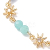 Natural Mixed Gemstone Beaded Link Chain Bracelets BJEW-JB12629-3