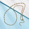 304 Stainless Steel Textured Cable Chain Ball Link Chain Necklaces for Women NJEW-JN05596-1