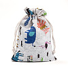 Polycotton(Polyester Cotton) Packing Pouches Drawstring Bags ABAG-T007-02P-1