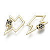 Brass Micro Pave Cubic Zirconia Screw Carabiner Lock Charms KK-R136-067A-NF-2