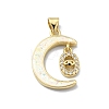 Brass Micro Pave Clear Cubic Zirconia Pendants KK-A221-18B-G-1