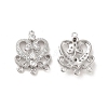Brass with Clear Cubic Zirconia Connector Charms KK-Q773-22P-1