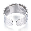 304 Stainless Steel Wide Open Cuff Ring for Women RJEW-N040-09-3