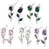 Brass Micro Pave Cubic Zirconia Stud Earrings KK-CBA8324-20P-2