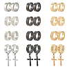 24Pcs 12 Style 204 Stainless Steel Clip-on Earrings EJEW-AN0003-44-1