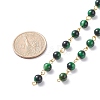 3.28 Feet Handmade Natural Tiger Eye Dyed & Heated Beaded Chains X1-AJEW-JB01092-01-3