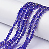 Electroplate Transparent Glass Beads Strands EGLA-A034-T6mm-F15-1