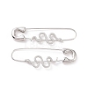 Alloy Safety Pin with Snake Hoop Earrings for Women EJEW-E176-01P-2
