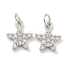 Rack Plating Brass Micro Pave Clear Cubic Zirconia Pendants KK-B093-12B-P-1