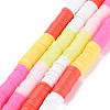 Fixed 6 Color Handmade Polymer Clay Bead Strands CLAY-S096-029P-1