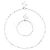 1 Set Brass Heart Link Chain Bracelet & Necklace SJEW-TA0001-05-2