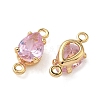 Brass Pave Cubic Zirconia Connector Charms KK-Z136-77G-02-2