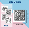 4Pcs 4 Styles PVC Stamp DIY-WH0487-0077-8