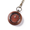 Ebony Wood Pocket Watch with Brass Curb Chain and Clips WACH-D017-A13-02AB-2