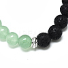 Natural Green Aventurine Beads Stretch Bracelets BJEW-R309-02-A14-2