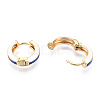 Brass Huggie Hoop Earrings EJEW-S209-07B-4