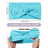 12Pcs 12 Colors Polyester Elastic Headbands AJEW-GL0003-36-2