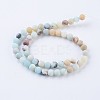 Frosted Natural Flower Amazonite Round Bead Strands X-G-E334-10mm-09-2