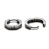304 Stainless Steel Octagon Huggie Hoop Earrings STAS-H156-04A-P-3