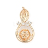 Brass Micro Pave Clear Cubic Zirconia European Dangle Charms Bails KK-Q026-14G-1