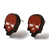 Wood Stud Earrings EJEW-Z054-02D-1