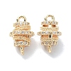 Brass Micro Pave Clear Cubic Zirconia Connetor Charms KK-A194-01G-1