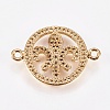 Brass Micro Pave Cubic Zirconia Links ZIRC-I018-09A-G-NR-2