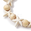 Beach Starfish Dye Synthetic Turquoise Beaded Stretch Barcelets BJEW-JB10289-01-3