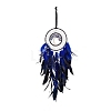 Iron Woven Web/Net with Feather Pendant Decorations AJEW-B017-15-1