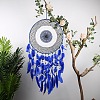 Evil Eye Woven Web/Net with Feather Wall Hanging Decorations PW-WG77758-01-2