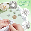 6Pcs 1-Hole Alloy Micro Pave Clear Cubic Zirconia Shank Buttons BUTT-FG0001-27-3