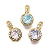 Brass Micro Pave Cubic Zirconia Pendants KK-F913-17G-1