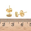 Round Brass Micro Pave Clear Cubic Zirconia Stud Earrings EJEW-Z144-10G-5